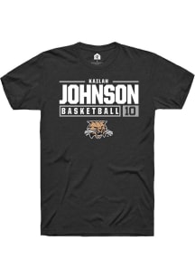 Kailah Johnson  Ohio Bobcats Black Rally NIL Stacked Box Short Sleeve T Shirt