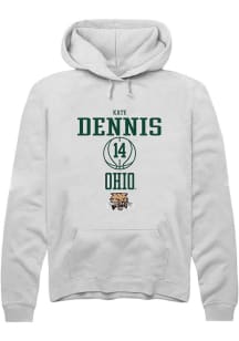 Kate Dennis  Rally Ohio Bobcats Mens White NIL Sport Icon Long Sleeve Hoodie