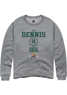 Kate Dennis  Rally Ohio Bobcats Mens Grey NIL Sport Icon Long Sleeve Crew Sweatshirt