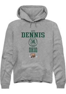 Kate Dennis  Rally Ohio Bobcats Mens Grey NIL Sport Icon Long Sleeve Hoodie