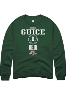 Peyton Guice  Rally Ohio Bobcats Mens Green NIL Sport Icon Long Sleeve Crew Sweatshirt