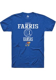 Kennedy Farris  Kansas Jayhawks Blue Rally NIL Sport Icon Short Sleeve T Shirt