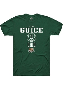 Peyton Guice  Ohio Bobcats Green Rally NIL Sport Icon Short Sleeve T Shirt