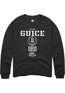 Peyton Guice  Rally Ohio Bobcats Mens Black NIL Sport Icon Long Sleeve Crew Sweatshirt