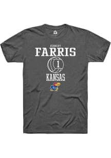 Kennedy Farris  Kansas Jayhawks Dark Grey Rally NIL Sport Icon Short Sleeve T Shirt