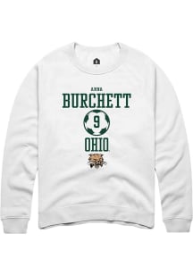 Anna Burchett  Rally Ohio Bobcats Mens White NIL Sport Icon Long Sleeve Crew Sweatshirt