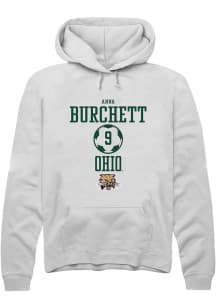 Anna Burchett  Rally Ohio Bobcats Mens White NIL Sport Icon Long Sleeve Hoodie