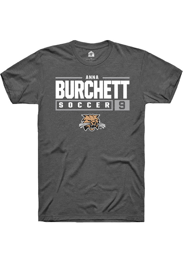 Anna Burchett  Ohio Bobcats Dark Grey Rally NIL Stacked Box Short Sleeve T Shirt