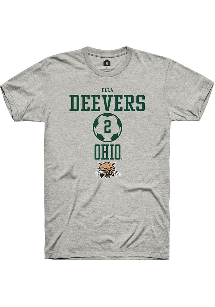 Ella Deevers  Ohio Bobcats Ash Rally NIL Sport Icon Short Sleeve T Shirt