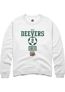 Ella Deevers  Rally Ohio Bobcats Mens White NIL Sport Icon Long Sleeve Crew Sweatshirt