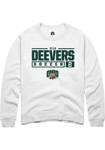 Ella Deevers  Rally Ohio Bobcats Mens White NIL Stacked Box Long Sleeve Crew Sweatshirt