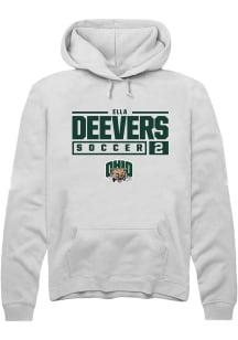 Ella Deevers  Rally Ohio Bobcats Mens White NIL Stacked Box Long Sleeve Hoodie