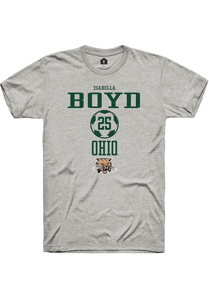 Isabella Boyd  Ohio Bobcats Ash Rally NIL Sport Icon Short Sleeve T Shirt