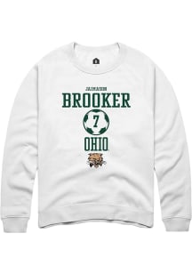 Jaimason Brooker  Rally Ohio Bobcats Mens White NIL Sport Icon Long Sleeve Crew Sweatshirt