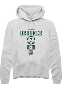 Jaimason Brooker  Rally Ohio Bobcats Mens White NIL Sport Icon Long Sleeve Hoodie