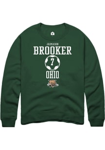 Jaimason Brooker  Rally Ohio Bobcats Mens Green NIL Sport Icon Long Sleeve Crew Sweatshirt