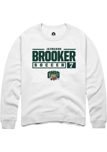 Jaimason Brooker  Rally Ohio Bobcats Mens White NIL Stacked Box Long Sleeve Crew Sweatshirt