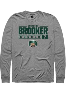 Jaimason Brooker  Ohio Bobcats Graphite Rally NIL Stacked Box Long Sleeve T Shirt