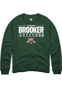 Jaimason Brooker  Rally Ohio Bobcats Mens Green NIL Stacked Box Long Sleeve Crew Sweatshirt