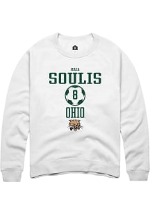 Maia Soulis  Rally Ohio Bobcats Mens White NIL Sport Icon Long Sleeve Crew Sweatshirt