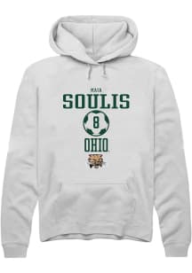 Maia Soulis  Rally Ohio Bobcats Mens White NIL Sport Icon Long Sleeve Hoodie