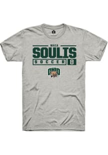 Maia Soulis  Ohio Bobcats Ash Rally NIL Stacked Box Short Sleeve T Shirt