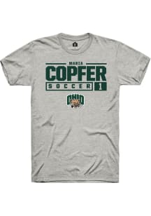 Maria Copfer  Ohio Bobcats Ash Rally NIL Stacked Box Short Sleeve T Shirt