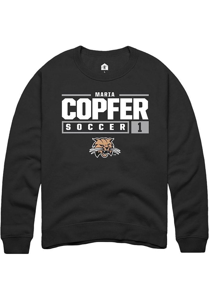 Maria Copfer Rally Ohio Bobcats Mens NIL Stacked Box Long Sleeve Crew Sweatshirt