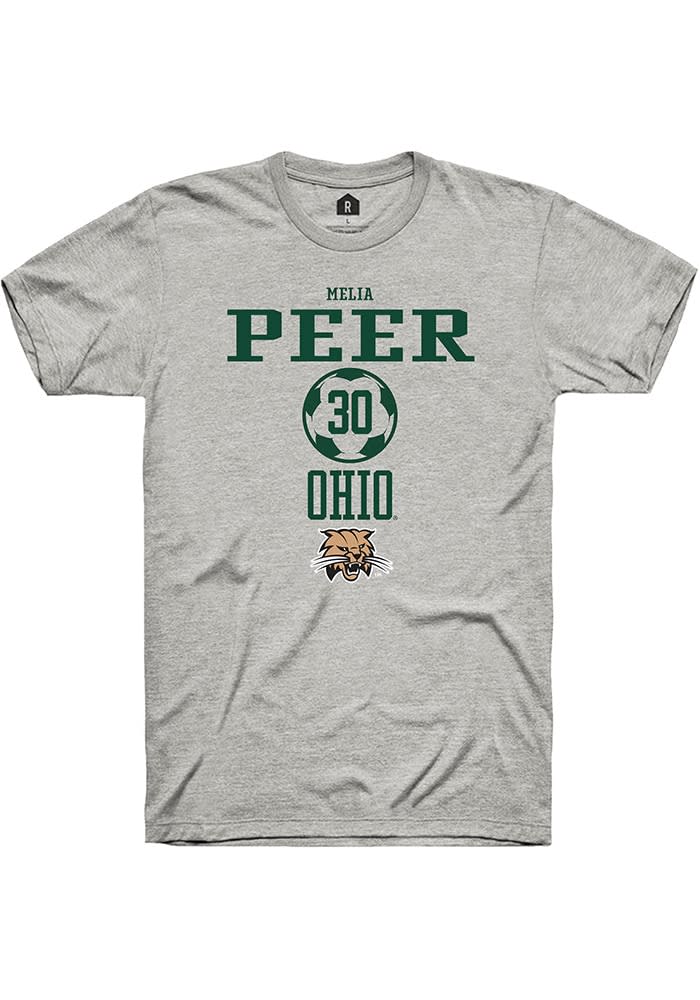 Melia Peer  Ohio Bobcats Ash Rally NIL Sport Icon Short Sleeve T Shirt