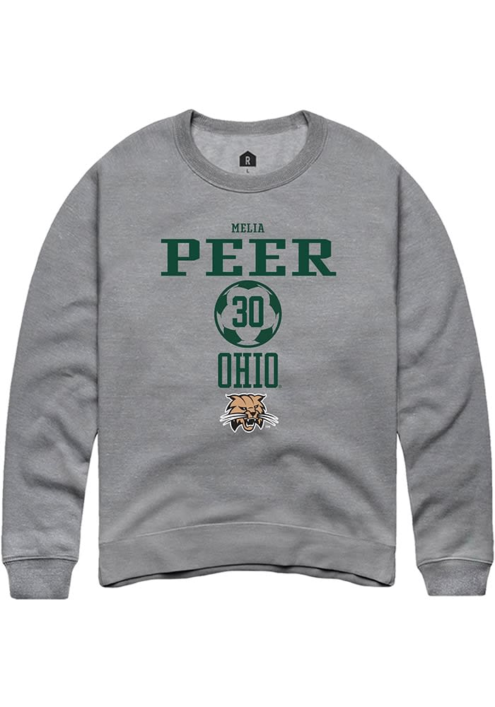 Melia Peer  Rally Ohio Bobcats Mens Graphite NIL Sport Icon Long Sleeve Crew Sweatshirt