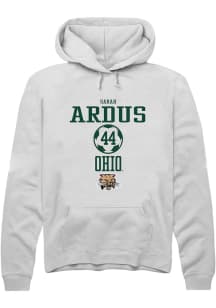 Sarah Ardus  Rally Ohio Bobcats Mens White NIL Sport Icon Long Sleeve Hoodie