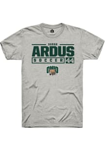 Sarah Ardus  Ohio Bobcats Ash Rally NIL Stacked Box Short Sleeve T Shirt