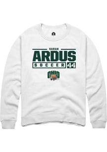 Sarah Ardus  Rally Ohio Bobcats Mens White NIL Stacked Box Long Sleeve Crew Sweatshirt