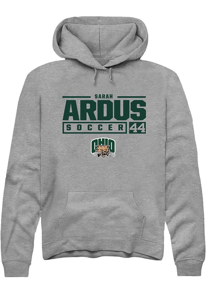 Sarah Ardus  Rally Ohio Bobcats Mens Graphite NIL Stacked Box Long Sleeve Hoodie