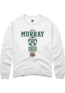 Scout Murray  Rally Ohio Bobcats Mens White NIL Sport Icon Long Sleeve Crew Sweatshirt