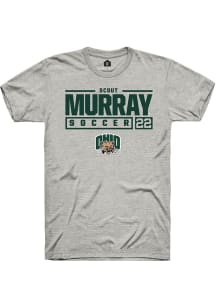 Scout Murray  Ohio Bobcats Ash Rally NIL Stacked Box Short Sleeve T Shirt