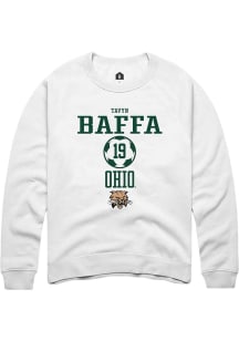 Tavyn Baffa  Rally Ohio Bobcats Mens White NIL Sport Icon Long Sleeve Crew Sweatshirt