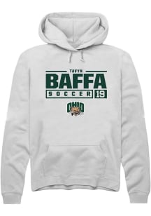 Tavyn Baffa  Rally Ohio Bobcats Mens White NIL Stacked Box Long Sleeve Hoodie