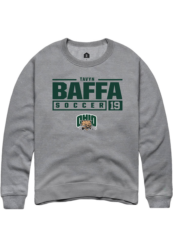 Tavyn Baffa  Rally Ohio Bobcats Mens Graphite NIL Stacked Box Long Sleeve Crew Sweatshirt