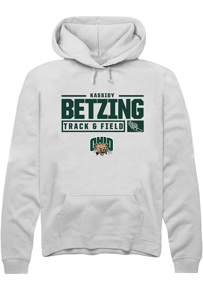 Kassidy Betzing Rally Ohio Bobcats Mens NIL Stacked Box Long Sleeve Hoodie