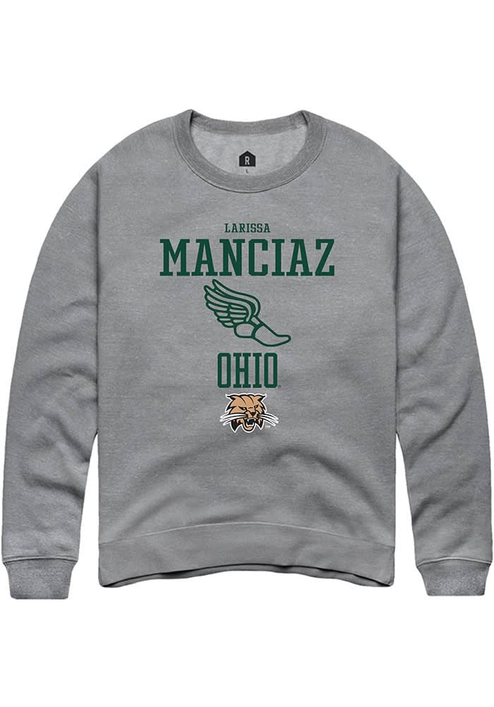 Larissa Manciaz  Rally Ohio Bobcats Mens Graphite NIL Sport Icon Long Sleeve Crew Sweatshirt