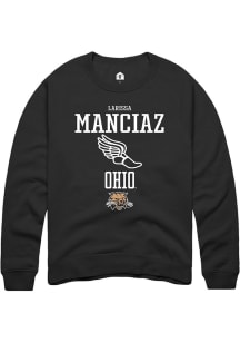 Larissa Manciaz  Rally Ohio Bobcats Mens Black NIL Sport Icon Long Sleeve Crew Sweatshirt