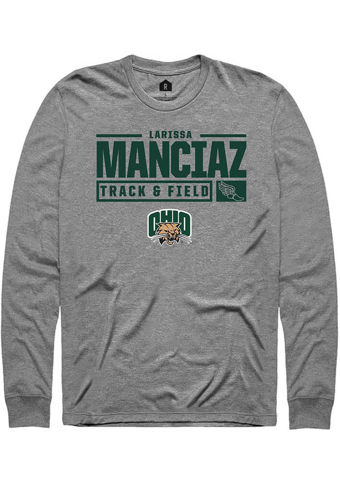 Larissa Manciaz  Ohio Bobcats Graphite Rally NIL Stacked Box Long Sleeve T Shirt