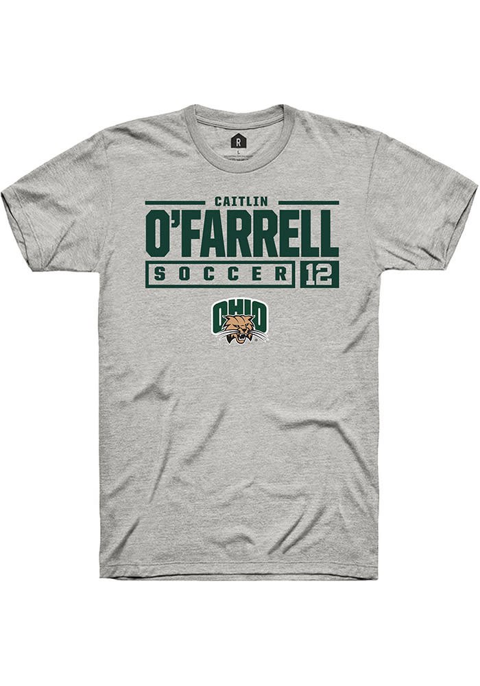 Caitlin O’Farrell  Ohio Bobcats Ash Rally NIL Stacked Box Short Sleeve T Shirt