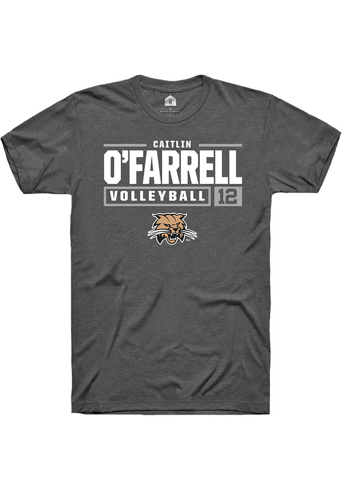 Caitlin O’Farrell  Ohio Bobcats Dark Grey Rally NIL Stacked Box Short Sleeve T Shirt