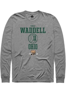 Emily Waddell  Ohio Bobcats Graphite Rally NIL Sport Icon Long Sleeve T Shirt