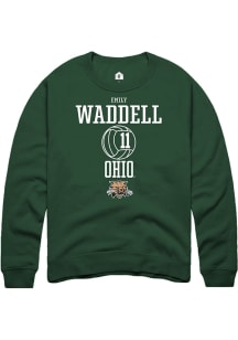 Emily Waddell  Rally Ohio Bobcats Mens Green NIL Sport Icon Long Sleeve Crew Sweatshirt