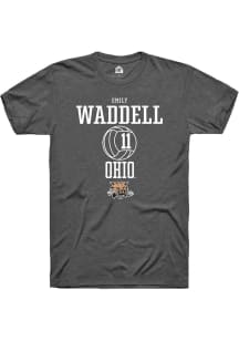 Emily Waddell  Ohio Bobcats Dark Grey Rally NIL Sport Icon Short Sleeve T Shirt