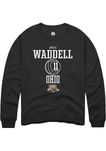 Emily Waddell  Rally Ohio Bobcats Mens Black NIL Sport Icon Long Sleeve Crew Sweatshirt