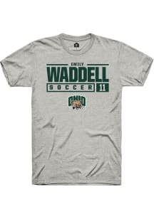 Emily Waddell  Ohio Bobcats Ash Rally NIL Stacked Box Short Sleeve T Shirt